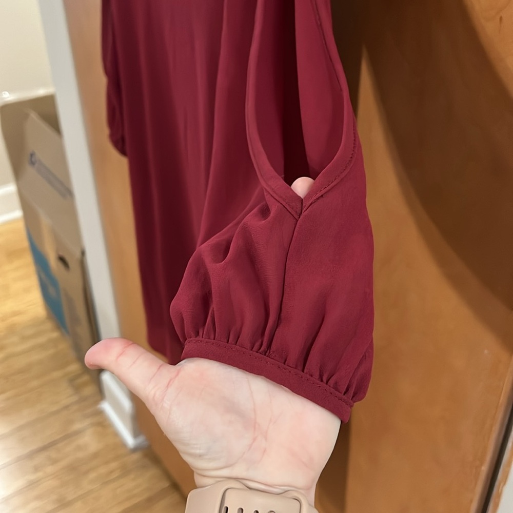 Deep Red (Or Burgundy) Red Lulus Dress. Long Slee… - image 5